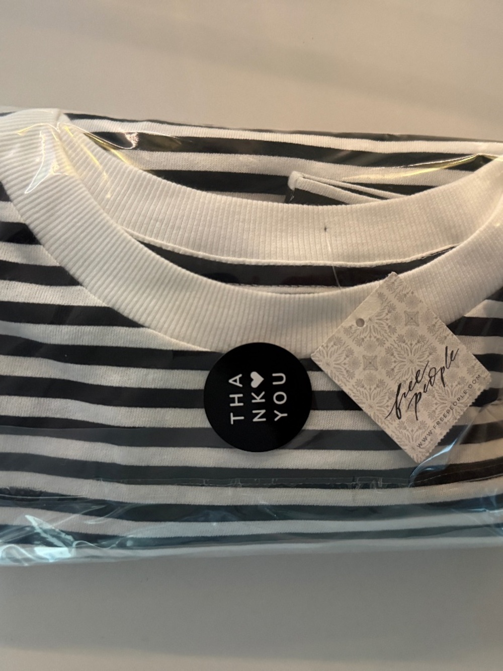 NWT FP Movement Free People Striped Boxy Cropped Tee Small - Picture 7 of 7
